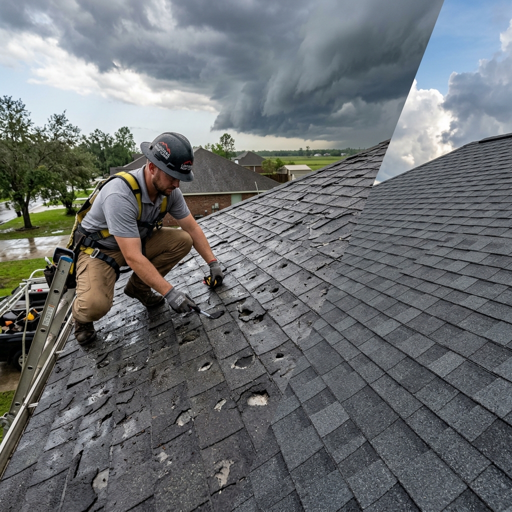 Hail damage roof insurance claim Omaha